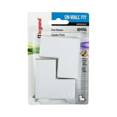 Wiremold Legrand On-Wall Flat Elbow 2 pk NMW6